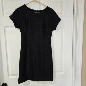 Armani Exchange Black Dress‎ Textured Fabric Lined Cap Sleeves Size Medium